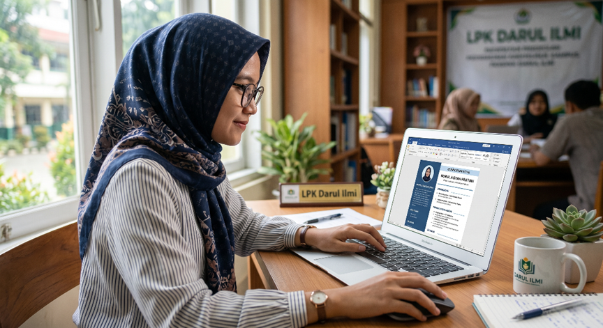 Cara membuat CV menarik menggunakan Microsoft Word di LPK Darul Ilmi